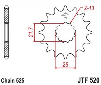 Звезда цепного привода JTF520 17RB  jtf520.17rb