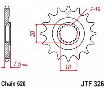 Звезда цепного привода JTF326 13  jtf326.13