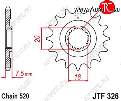 1 169 р. Звезда цепного привода JTF326 13  jtf326.13  с доставкой в г. Кемерово
