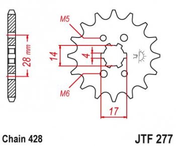 Звезда цепного привода JTF277 13  jtf277.13
