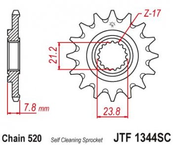 Звезда цепного привода JTF1344 13  jtf1344.13