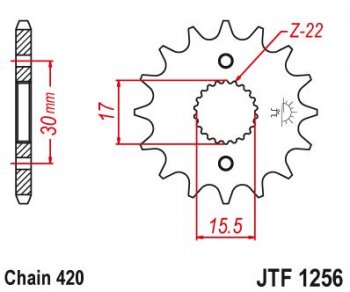 Звезда цепного привода JTF1256 15  jtf1256.15