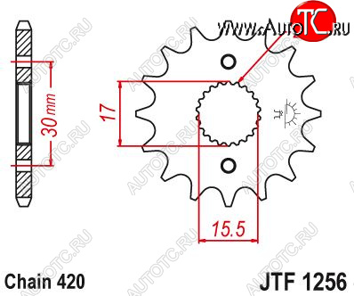 699 р. Звезда цепного привода JTF1256 15  jtf1256.15  с доставкой в г. Кемерово