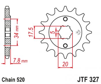Звезда цепного привода JTF327 13  jtf327.13