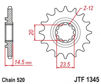 Звезда цепного привода JTF1345 13RB  jtf1345.13rb