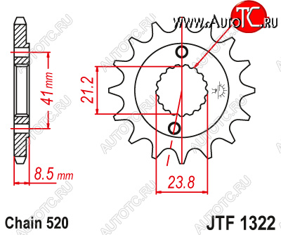 1 249 р. Звезда цепного привода JTF1322 14  jtf1322.14  с доставкой в г. Кемерово