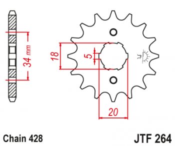 Звезда цепного привода JTF264 16  jtf264.16