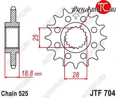 2 349 р. Звезда цепного привода JTF704 17  jtf704.17  с доставкой в г. Кемерово