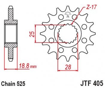 Звезда цепного привода JTF405 20  jtf405.20