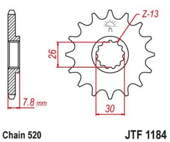 Звезда цепного привода JTF1184 18  jtf1184.18