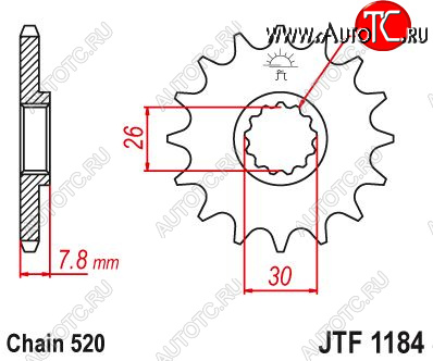 1 499 р. Звезда цепного привода JTF1184 18  jtf1184.18  с доставкой в г. Кемерово