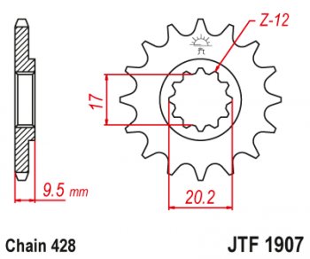 Звезда цепного привода JTF1907.13  jtf1907.13