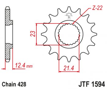 Звезда цепного привода JTF1594 15  jtf1594.15