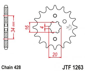 Звезда цепного привода JTF1263.14  jtf1263.14
