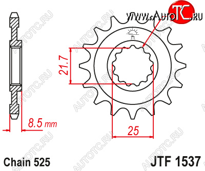 1 449 р. Звезда цепного привода JTF1537.16  jtf1537.16  с доставкой в г. Кемерово