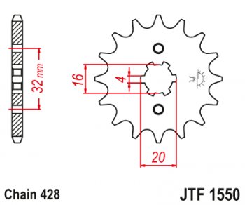 Звезда цепного привода JTF1550.14  jtf1550.14