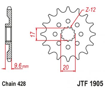 Звезда цепного привода JTF1905.13  jtf1905.13