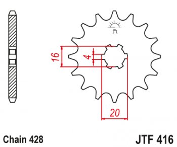 Звезда цепного привода JTF416.14  jtf416.14