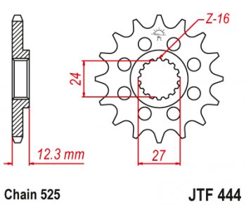 Звезда цепного привода JTF444.17  jtf444.17