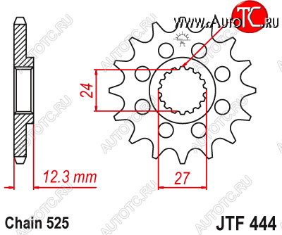 1 939 р. Звезда цепного привода JTF444.17  jtf444.17  с доставкой в г. Кемерово