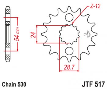 Звезда цепного привода JTF517 17  jtf517.17