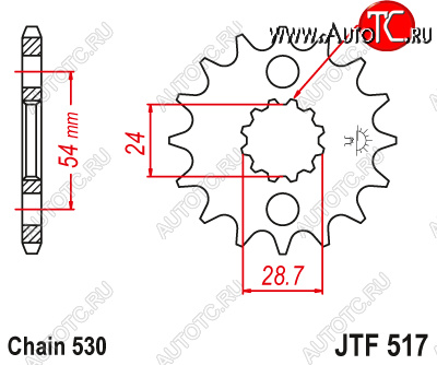 1 359 р. Звезда цепного привода JTF517 17  jtf517.17  с доставкой в г. Кемерово