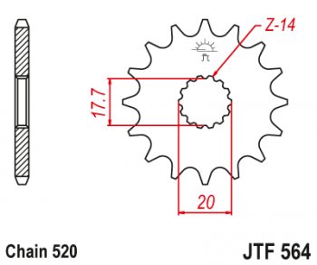 Звезда цепного привода JTF564.13  jtf564.13