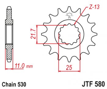 Звезда цепного привода JTF580.17  jtf580.17