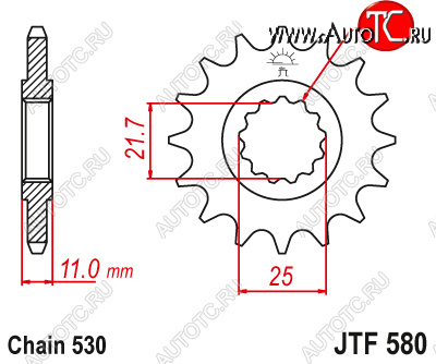 1 669 р. Звезда цепного привода JTF580.17  jtf580.17  с доставкой в г. Кемерово