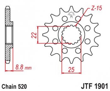 Звезда цепного привода JTF1901 13  jtf1901.13