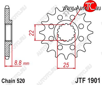 1 149 р. Звезда цепного привода JTF1901 13  jtf1901.13  с доставкой в г. Кемерово