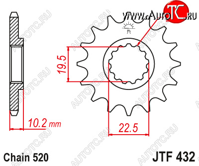 1 149 р. Звезда цепного привода JTF432 13  jtf432.13  с доставкой в г. Кемерово