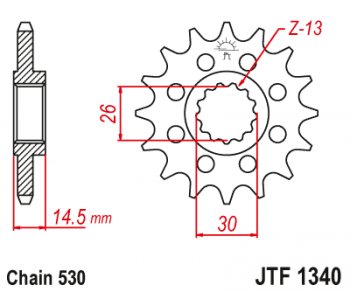 Звезда цепного привода JTF1340.18  jtf1340.18