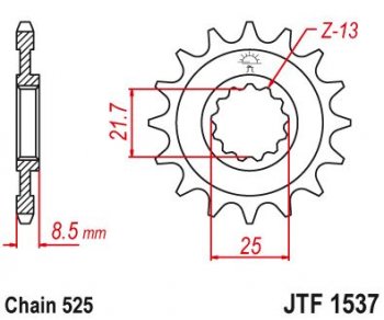 Звезда цепного привода JTF1537 15RB  jtf1537.15rb
