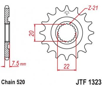 Звезда цепного привода JTF1323 12  jtf1323.12