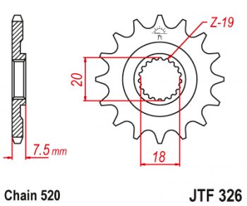 Звезда цепного привода JTF326 12  jtf326.12