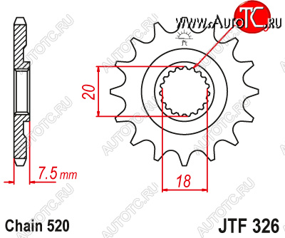 1 149 р. Звезда цепного привода JTF326 12  jtf326.12  с доставкой в г. Кемерово