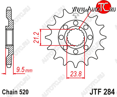 1 149 р. Звезда цепного привода JTF284 14  jtf284.14  с доставкой в г. Кемерово