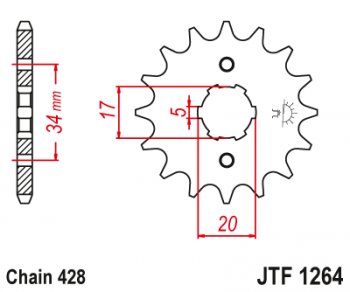 Звезда цепного привода JTF1264 15  jtf1264.15