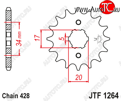 519 р. Звезда цепного привода JTF1264 15  jtf1264.15  с доставкой в г. Кемерово