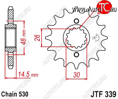 2 099 р. Звезда цепного привода JTF339 18RB  jtf339.18rb  с доставкой в г. Кемерово