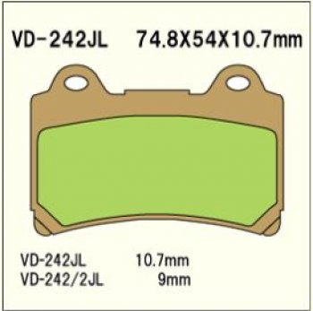 1 969 р. Тормозные колодки Vesrah VD 2422JL	  пм-00005078  с доставкой в г. Кемерово. Увеличить фотографию 1
