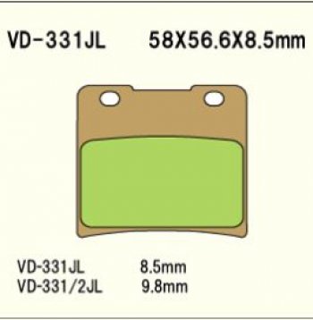 1 589 р. Тормозные колодки Vesrah VD 331JL	  пм-00005118  с доставкой в г. Кемерово. Увеличить фотографию 1