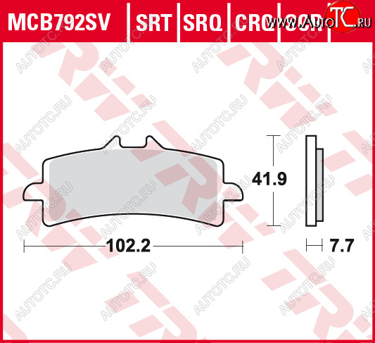 4 399 р. Тормозные колодки TRW MCB792SV  mcb792sv  с доставкой в г. Кемерово
