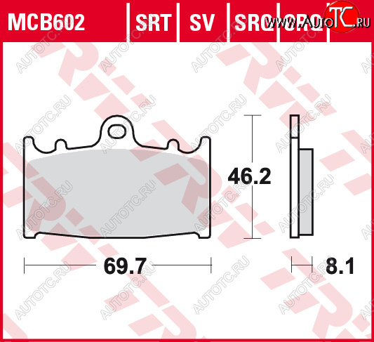 3 889 р. Тормозные колодки TRW MCB602SV  mcb602sv  с доставкой в г. Кемерово