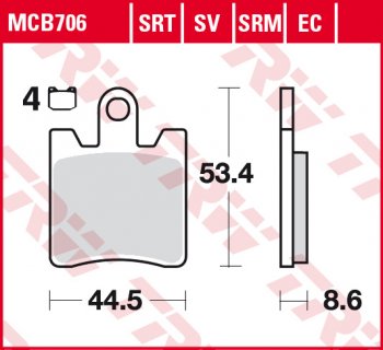 Тормозные колодки TRW MCB706SV  mcb706sv