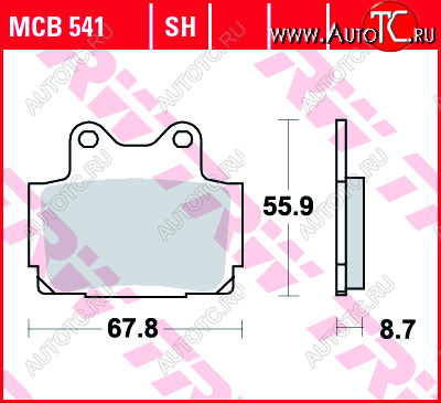 3 309 р. Тормозные колодки TRW MCB541  mcb541  с доставкой в г. Кемерово