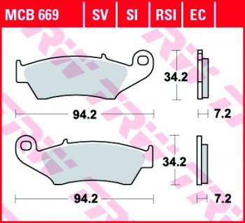 Тормозные колодки TRW MCB669  mcb669