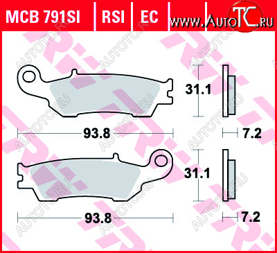 3 009 р. Тормозные колодки TRW MCB791SI  mcb791si  с доставкой в г. Кемерово
