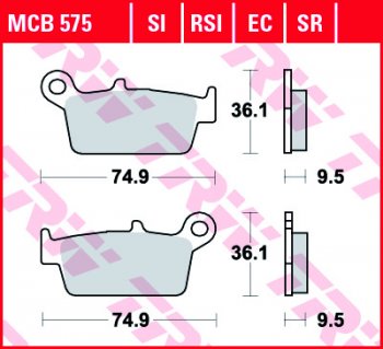 Тормозные колодки TRW MCB575SI  mcb575si